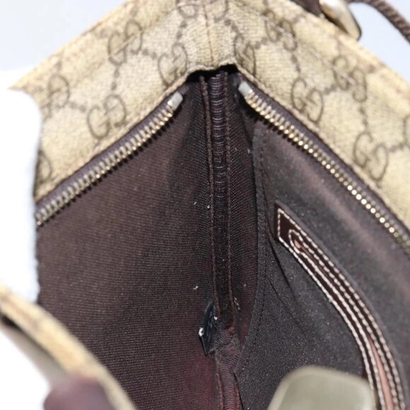 GUCCI GG Supreme Shoulder Bag PVC Beige Gold 201538 Auth yk19709 - Picture 13 of 16